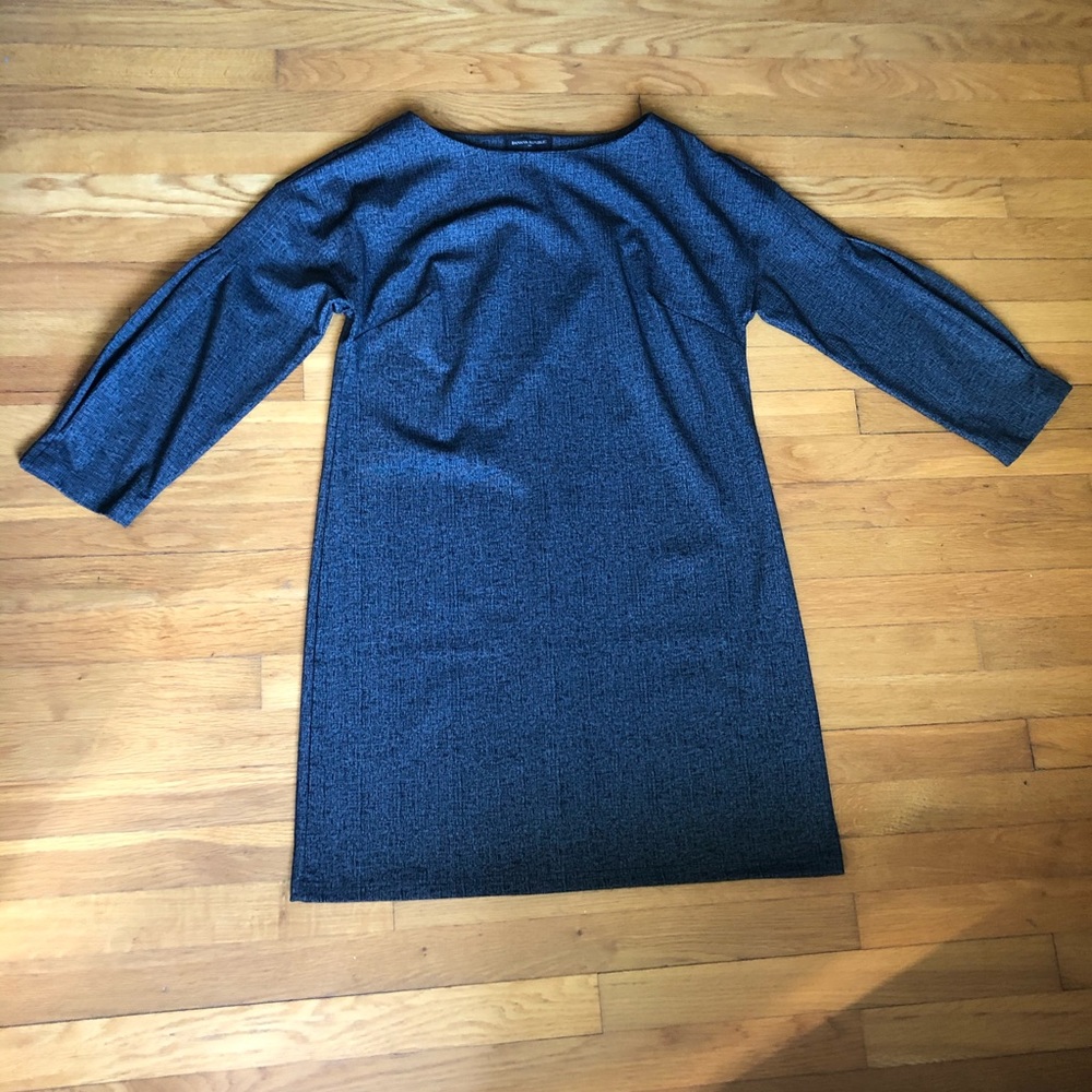 Banana Republic Gray Pleat Sleeve Dress